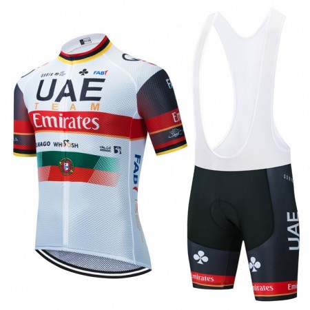 Set Fietsshirt + Korte Koersbroek 2021 UAE Team Emirates N001